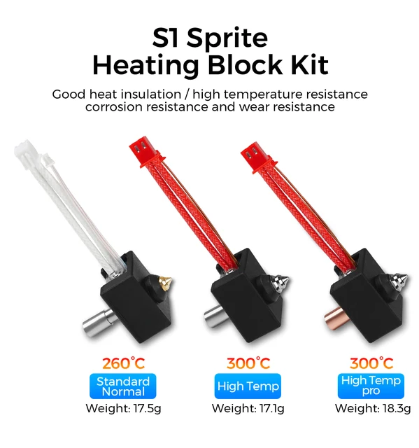 Hotend Kit for Ender 3 S1 High Temperature Heating Block + Heating