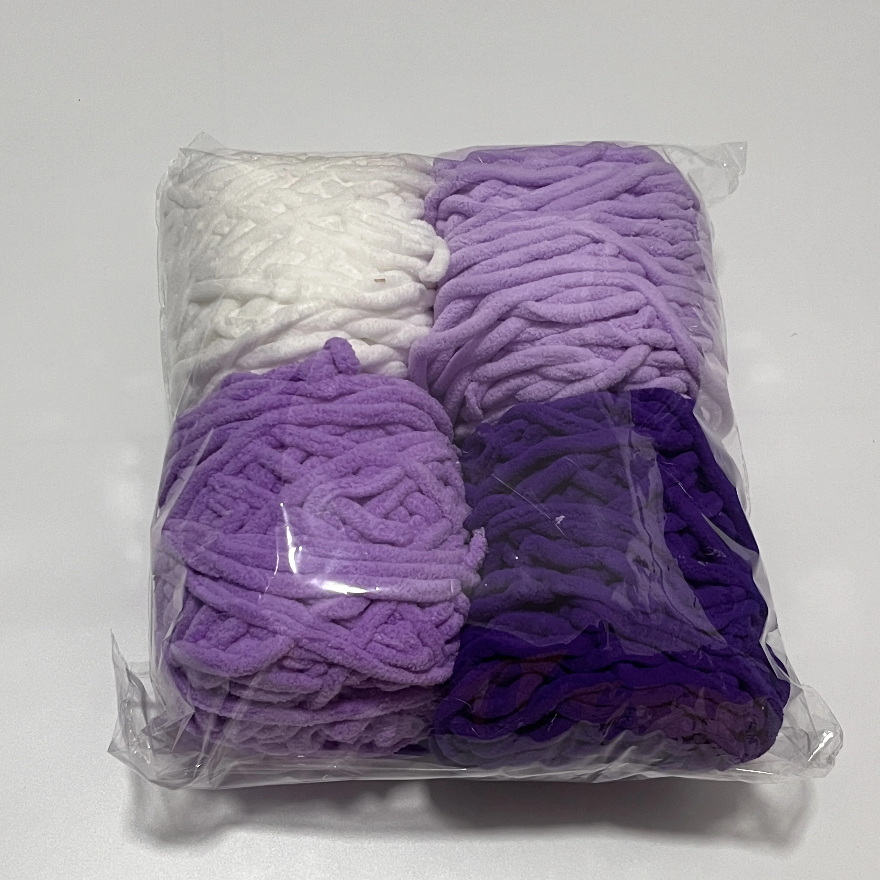 4pcs Ice Strip Line Set 400g Mix Color Chenille Knitting Yarn Kit DIY Wool Yarn for Handmade Scarf Blanket Slippers Thick Thread 4