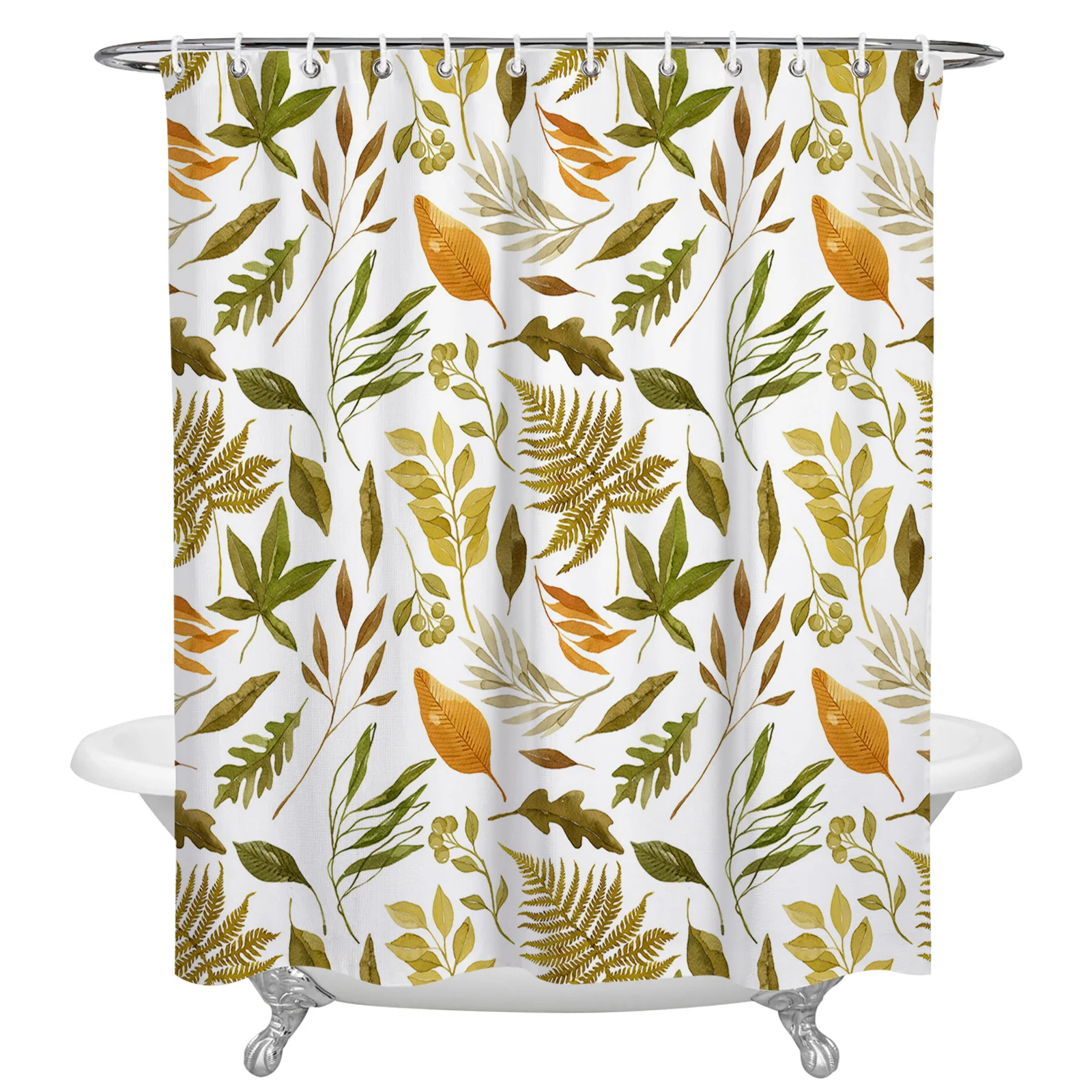 

Autumn Maple Texture Waterproof Shower Curtain Bathroom Fabric Polyester Shower Curtains Bath Decor Curtain