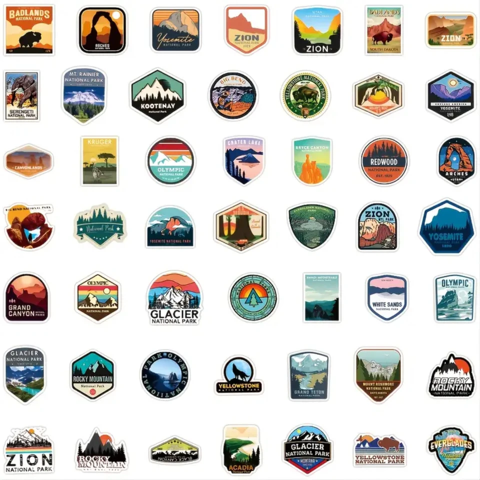 Vinyl Waterproof Wilderness Nature Stickers Pack