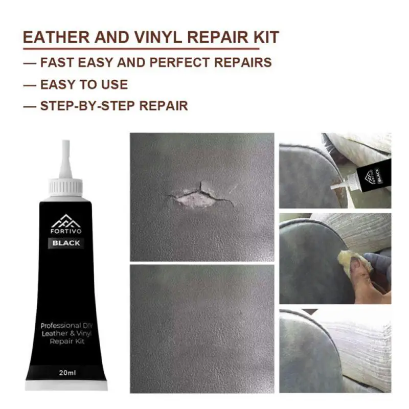 Leather Repair Gel Leather Repair Kit 20ml Leather Repair Gel Liquid Leather Skin Refurbish Repair Auto Seat Sofa Coats Holes Scratch Cracks Restoration Car Care Kit