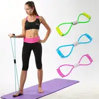 8-Shaped Elastic Band, Foam Handle Design, Suitable For Beginners To Stretch The Abdomen, Waist, Arms, Legs, Yoga, Pilates Fitness Training (3 Colors To Choose 1)