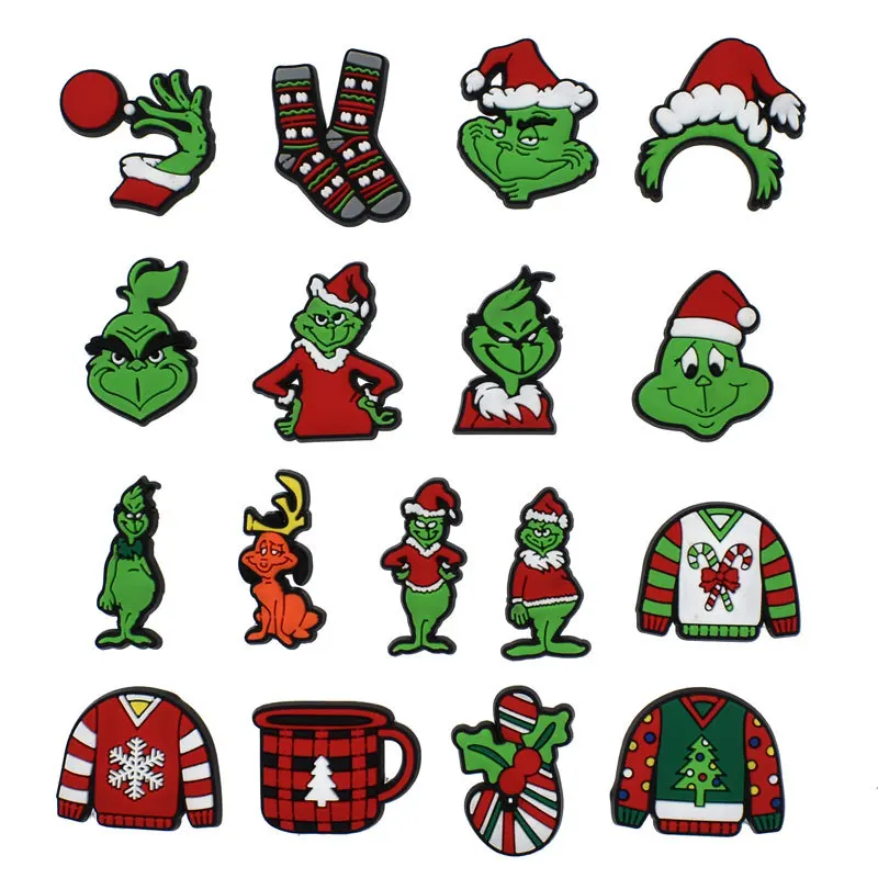 

1pcs Christmas PVC croc shoes charms ghost pumpkin All Saints Day skeleton Accessories jibz shoe Decorations unisex gift