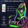 Gaming Chair with PVC Leather Massage Swivel Ergonomic Reclining High Back Office Chair Height Adjustable Headrest Lumbar Suppor 2