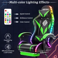 Gaming Chair with PVC Leather Massage Swivel Ergonomic Reclining High Back Office Chair Height Adjustable Headrest Lumbar Suppor 2