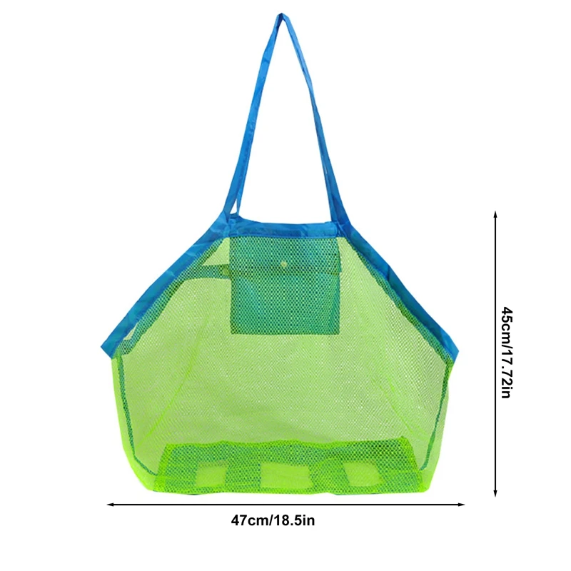 Beach Protable Soft Mesh Bag Kids Toys Storage Bags Swimming Large Beach Green Bag for Towels Women Cosmetic Makeup Bag