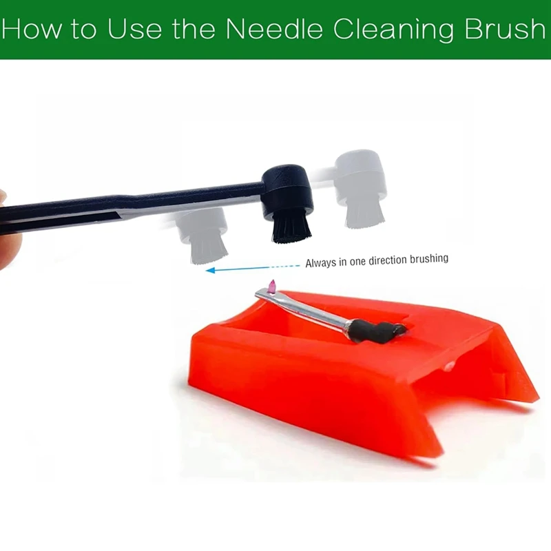 RTSHE-3 Pack Record Player Needles Replacement With Stylus Cleaning Brush, Turntable Stylus Needles For Victrola,Crosley