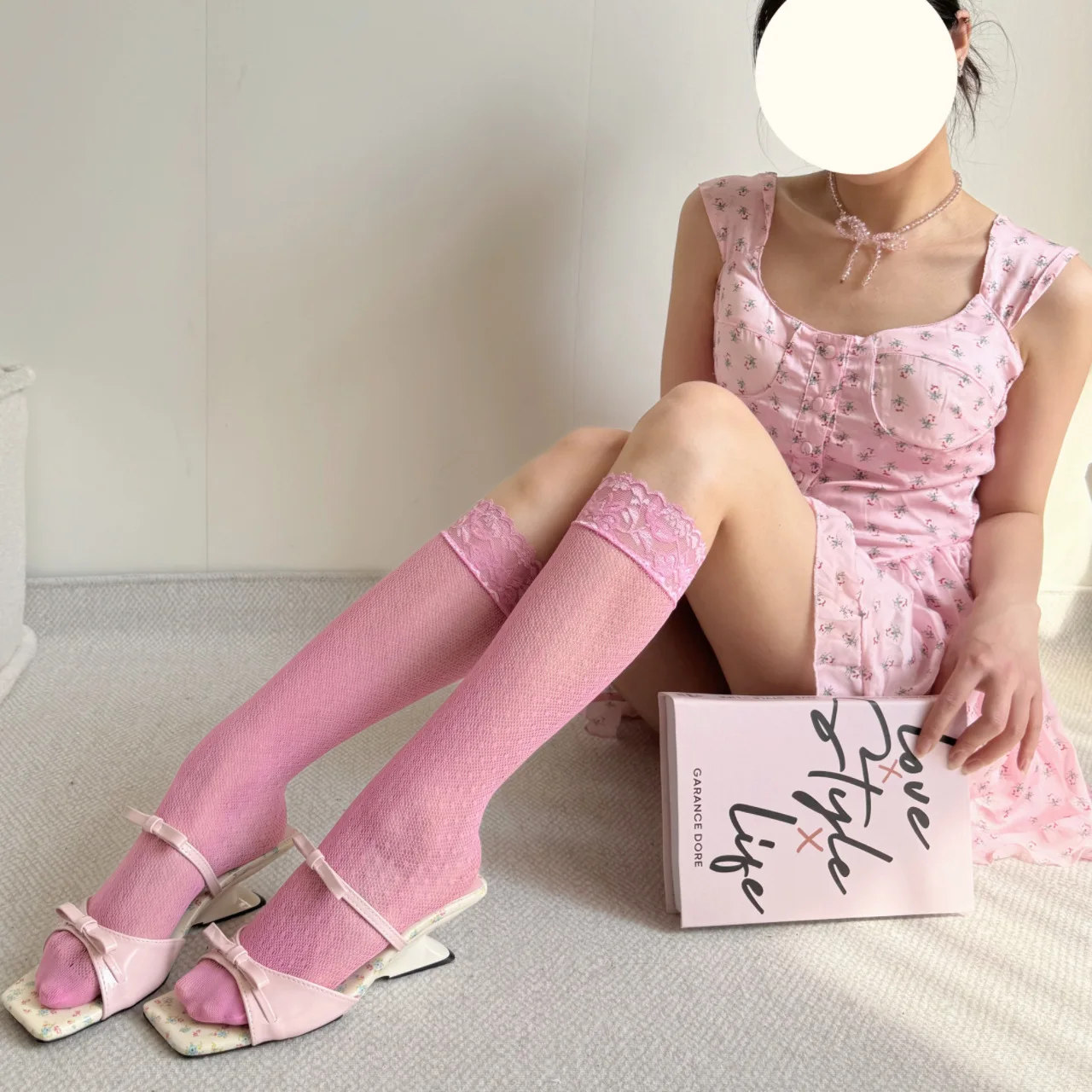 Damenstrümpfe im koreanischen Spitzen-Polka-Dot-Ballett-Stil, sexy, süße Wadensocken, hochwertige, hochelastische Socken für Mädchen, Großhandel – Detail 7