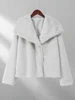 Fashion Solid Faux Fur Lapel Women Jackets Chic Commuting Warm Thick Long Sleeve Coat 2025 New Winter Lady High Street Outerwear 6