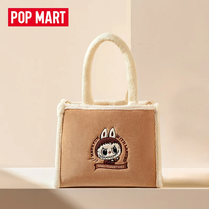 トートバッグ POP MART LABUBU FLEECE TOTEBAG BROWN Classic Bag Series- LABUBU Plush Tote Bag (Brown) | Bags