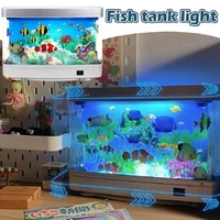 LED Aquarium Fish Tank Night Light Imitation Aquarium Underwater World USB Dynamic Table Lamp Home Decor Kids Christmas Gifts 1