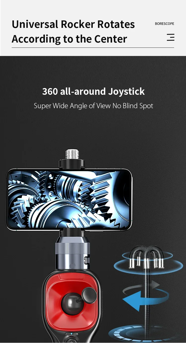 Borescope probe demonstrating bending capabilities