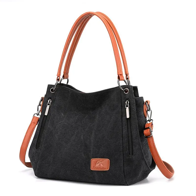 Women's work handbag, large capacity, elegant shoulder bag, detachable shoulder strap, safety zipper handbag