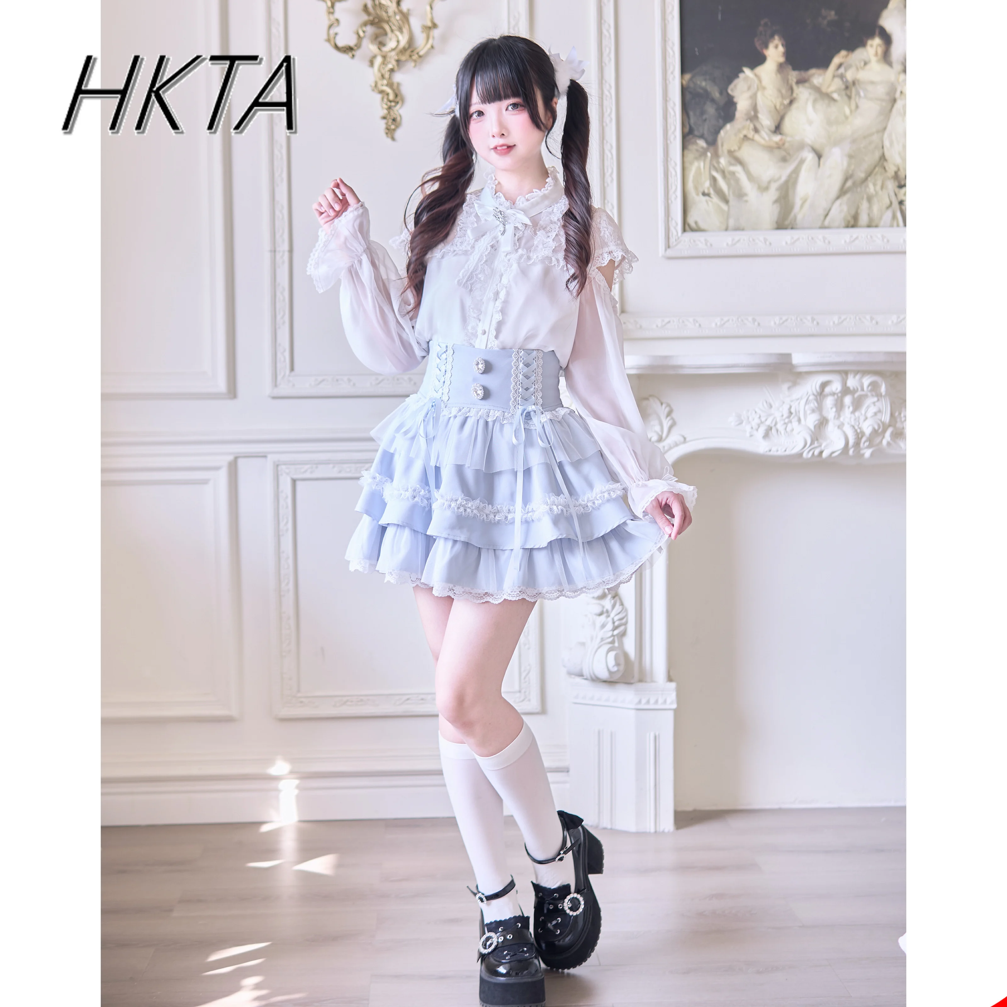 Japanese Mass-produced Mine Sweet Cute Lace Splicing Short