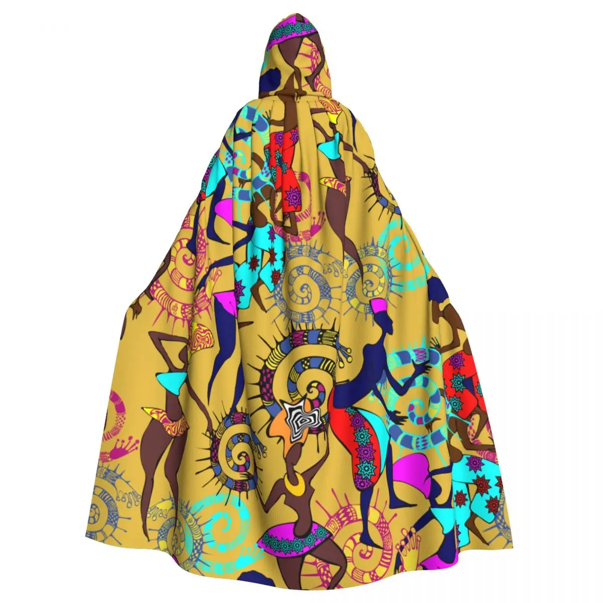 

Танцующие африканские люди дневной свет с капюшоном средневековый костюм ведьма Wicca вампир эльф Пурим карнавал искусство