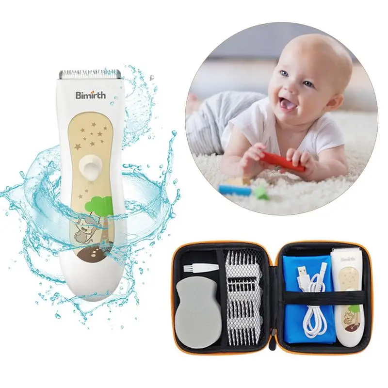 Hair Clipper Trimmer Mute Kids Waterproof USB Rechargeable Professional Haircuts For Baby Children