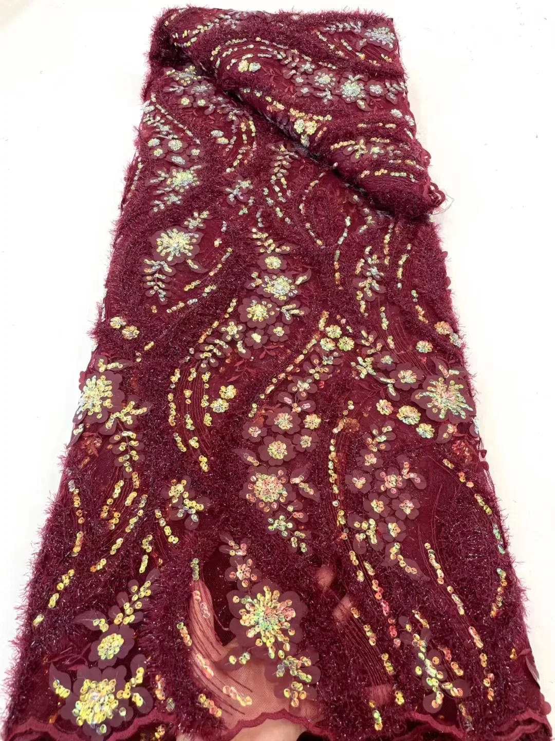 

Новый дизайн, нигерийская кружевная ткань с блестками для свадьбы, 5 ярдов, Высококачественная вышивка, тюль, кружево, африканская французская сетчатая кружевная ткань