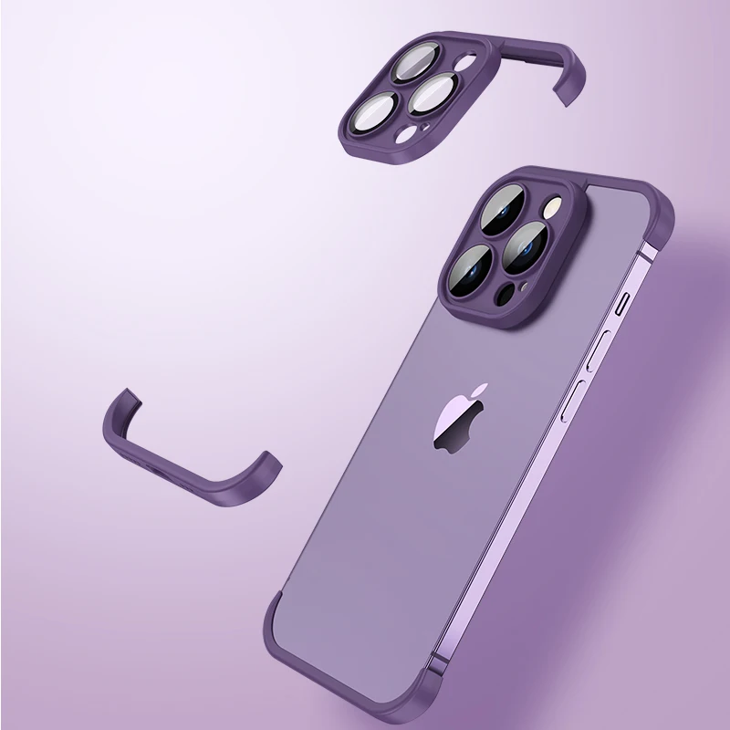 Premium Frameless TPU Bumper Case with Glass Lens Protector