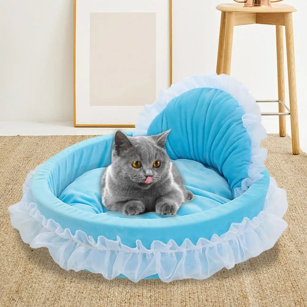 

Dog Bed Pretty Soft Fully Filling Princess Style Bowknot Dog Cat Sleeping Nest Pet Supplies