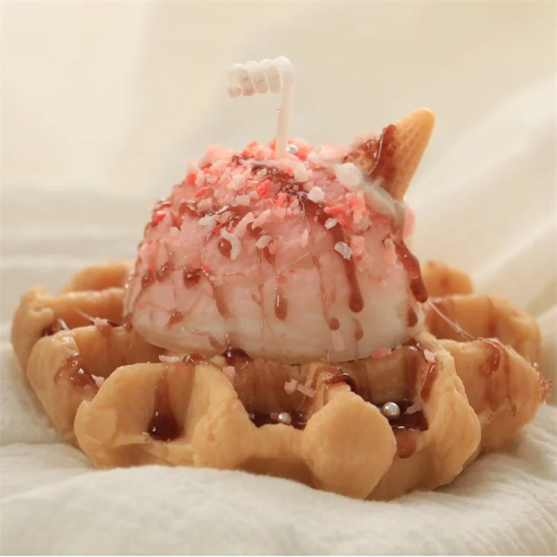 Waffle Cookies Silicone Candle Mold DIY Gypsum Plaster Crafts Mold Biscuits Chocolate Soap Silicone Molds For Candle Making