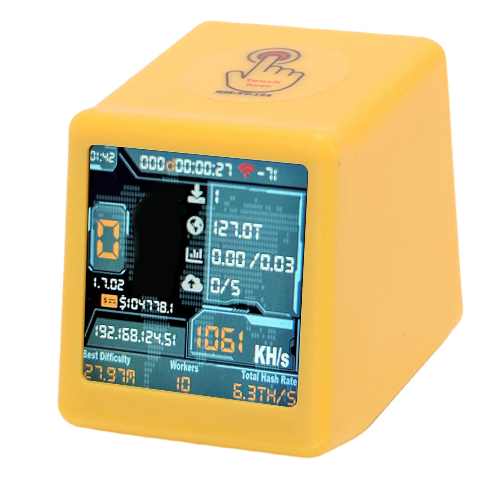 【Hot】Solo Lottery Miner WiFi Bluetooth 1060 KH/s Hashrate Desktop Clock 1.54 Inch Smart Display Cryptocurrency Mining Machine