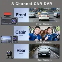 3 Lens Camara Para auto, Car dashcam 1080P Front | 480P Interior & Rear Cams Dashcam, Car Accessories | Car DVR | Video Recorder - Image 4