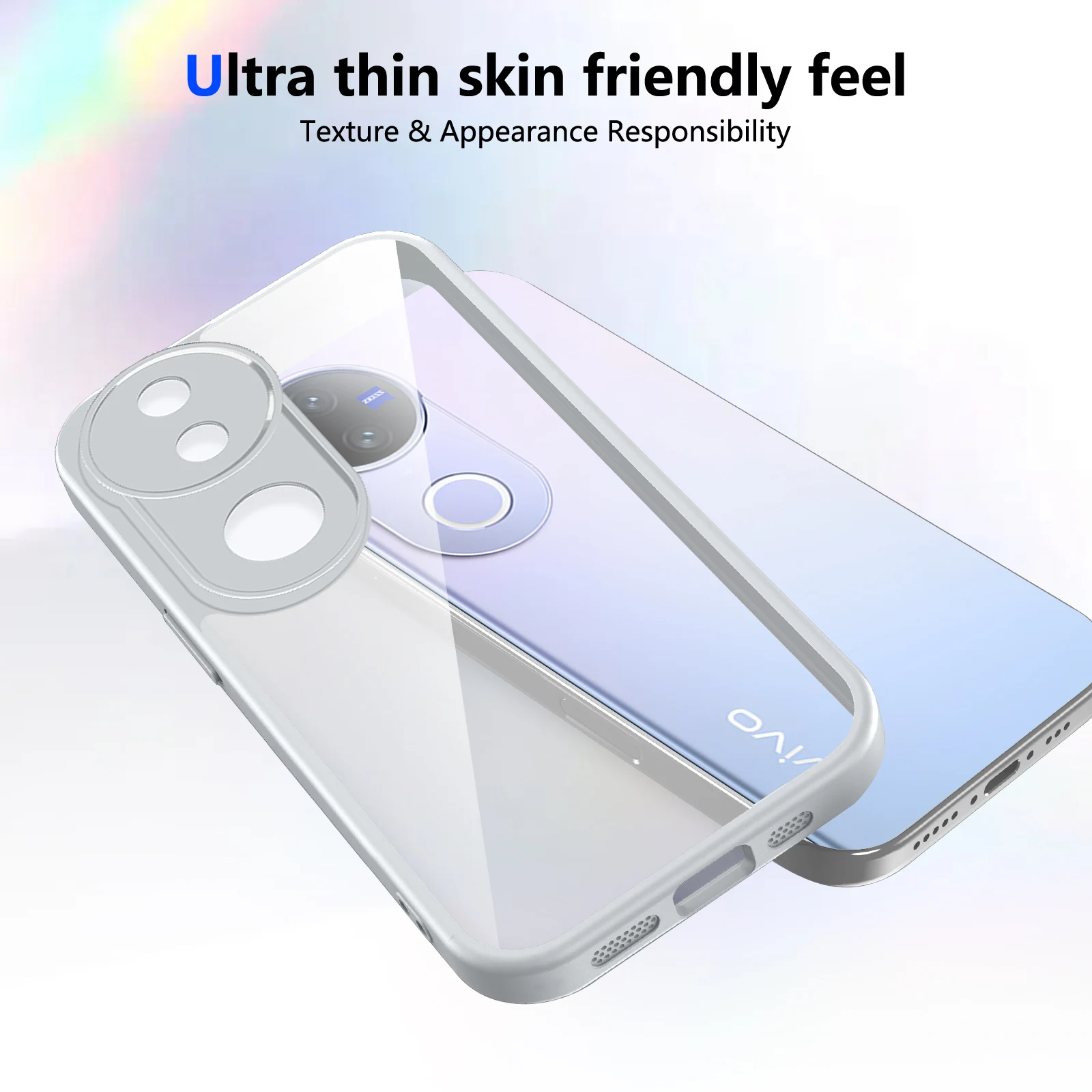 Enhanced Shockproof Silicone Bumper Clear Matte Back Phone Case with Air Cushion Technology