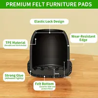 8pcs Round Table Chair Leg Floor Protector Foot Cover Black Anti- Slip Silicone Furniture Feet No Scratches for Hardwood Floors 2