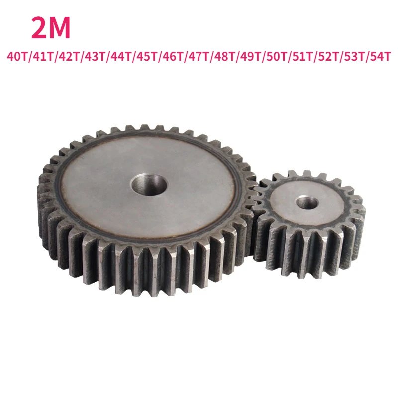 

2M Spur Gear 40T/41T/42T/43T/44T/45T/46T/47T/48T/49T/50T/51T/52T/53T/54T 45# Carbon Steel Thickness 20mm