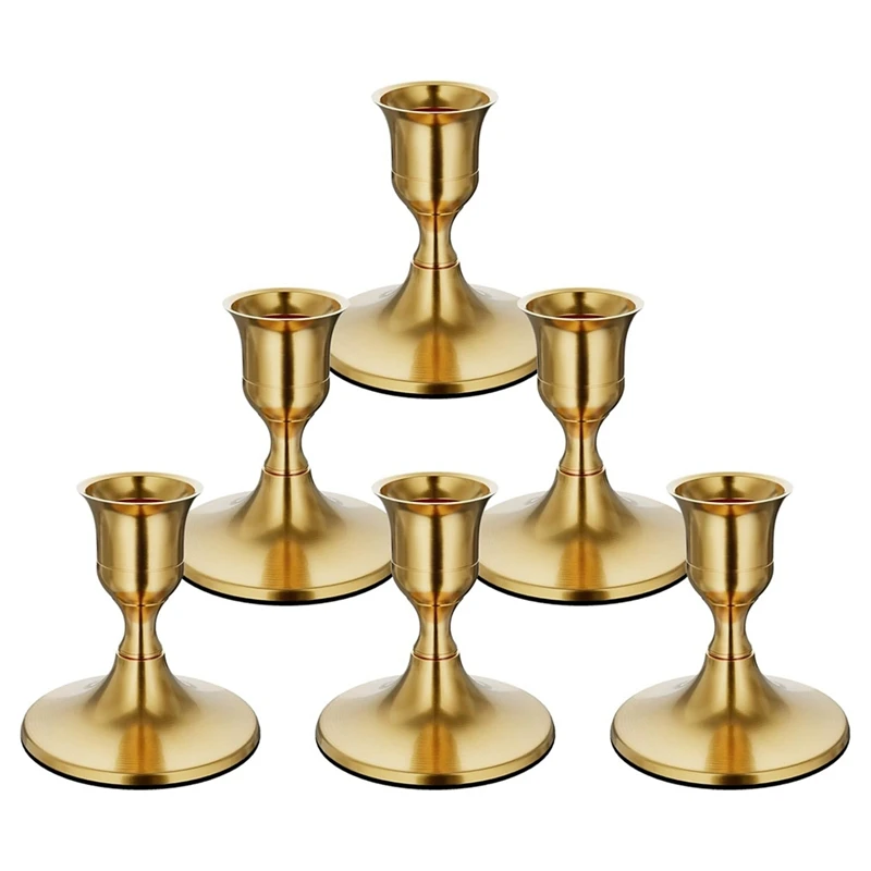 Bougeoir Vintage En Fer Doré - Base Large, Style Rétro, Pour Mariage, Dîner, Décoration D'intérieur