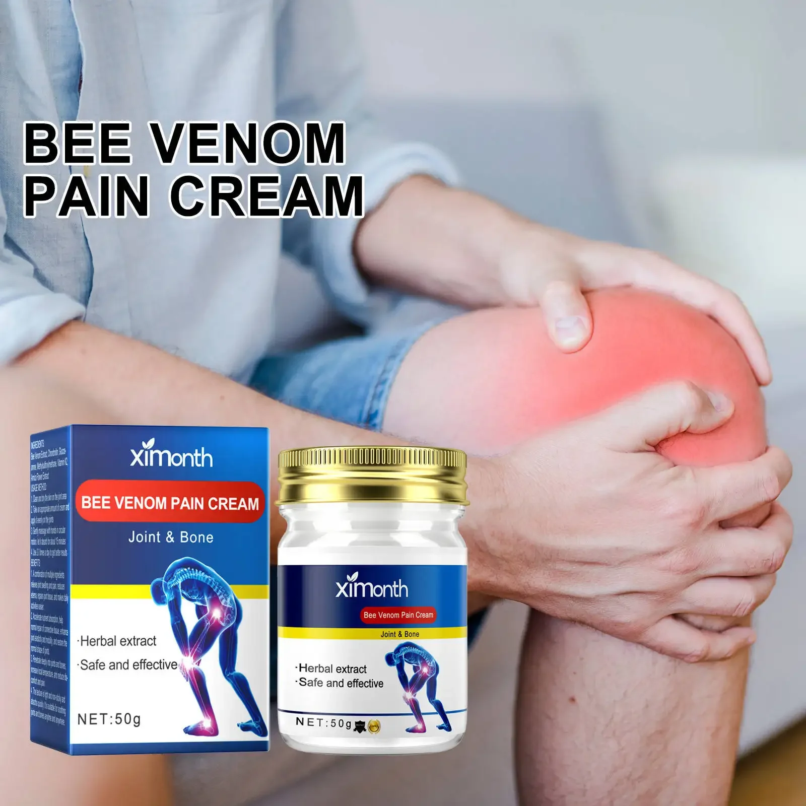 Bee Venom Joint Pain Care Cream Relieve Lumbar and Knee Muscle Soreness Tratamiento De Relajaci&oacute;n Arthritis Sciatica Health Care personal health care pain analgesic cream