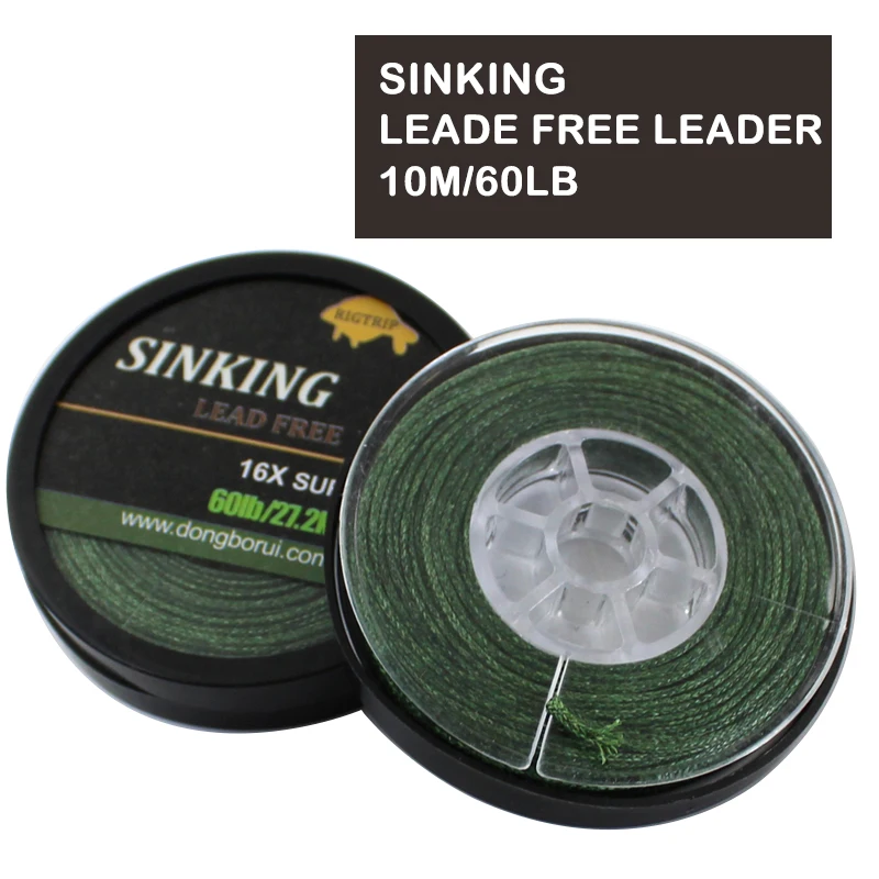 10m Carp Fishing Accessories Green 60LB Leadfree Leader Sinking Line PTFE  Braided Lead Line Hair Chod Rig Carp Fishing Tackle - AliExpress