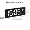 Voice Control LED Digital Dual Alarm Clock with Temperature 6