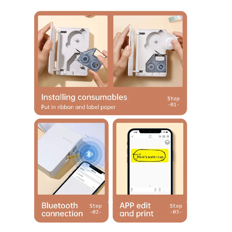 Niimbot B18 Pet Label Paper Tag Anti-oil Impermeável Etiqueta de Impressão para Impressora Térmica Portátil Maker a 10 Anos de Vida - Imagem 5