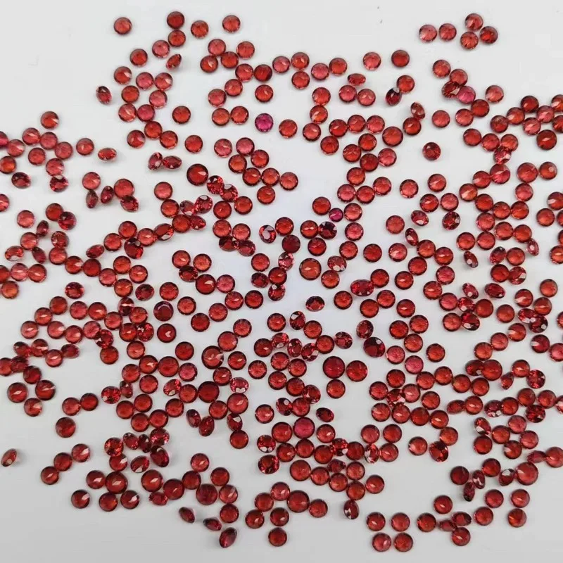 Loose Gemstones HOYON Natural Stone Round Cut 6X6mm 0.85Ct Loose Gemstone Garnet For Ring Earring Jewelry Making Accessories