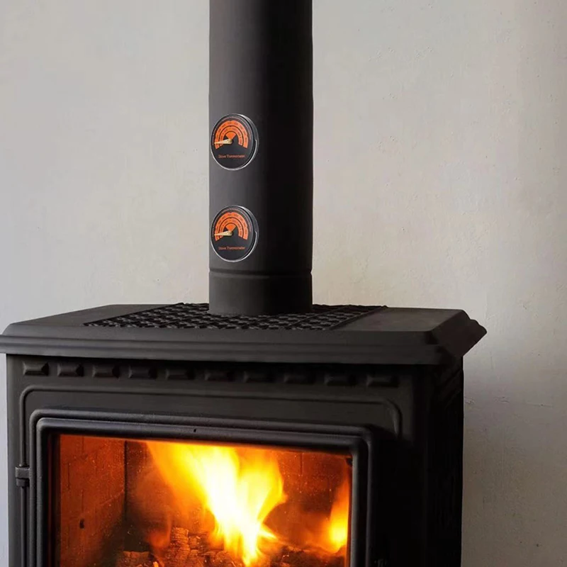 BIlinli Termometro per fornello Magnetico Termometro per Forno per Ceppo Bruciatore a Legna Ventilatore per Camino Strumenti per stufe a Gas