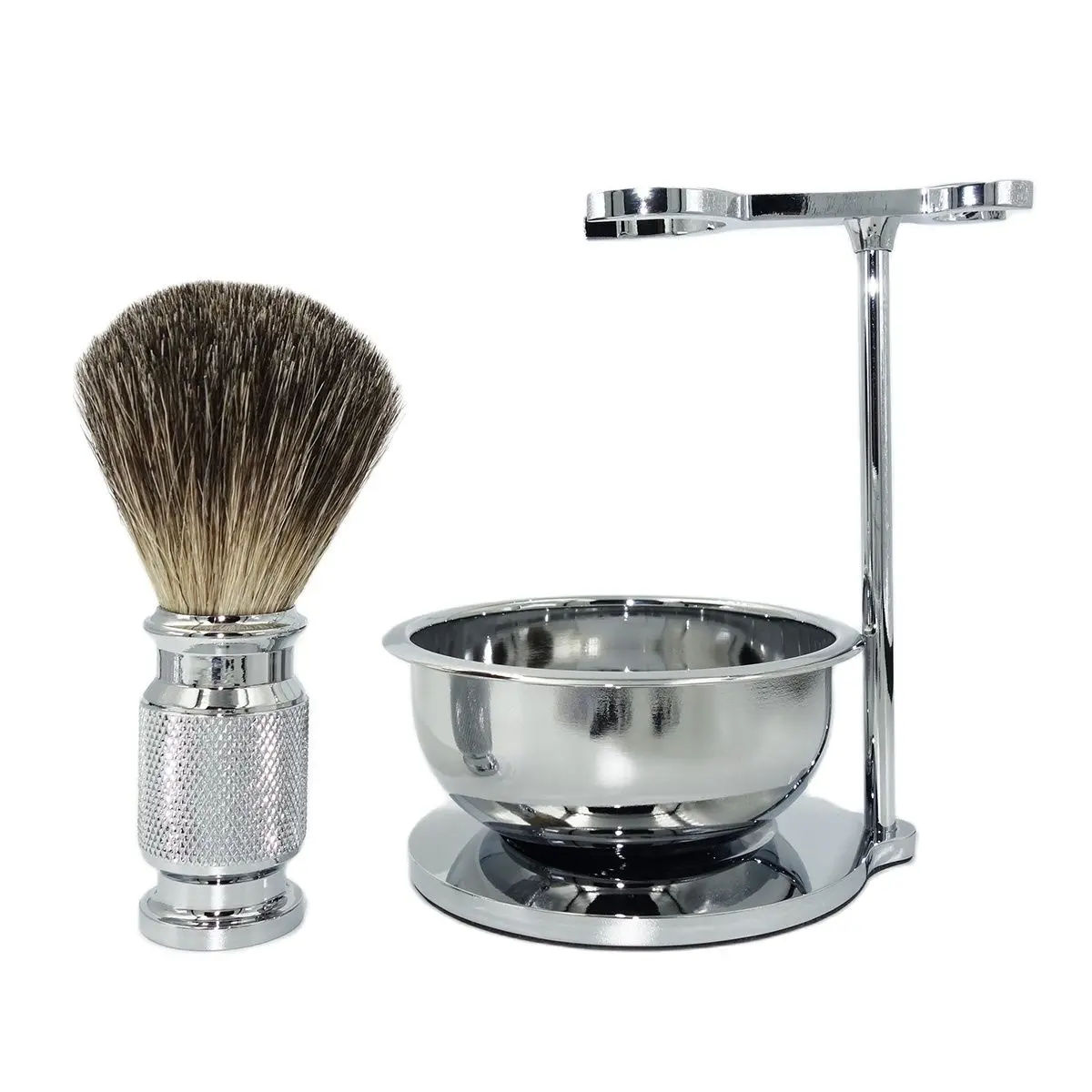 

iRAZOR Luxury Men's Wet Shaving Kit Includes Badger Hair Brush with Soap Bowl and Durable Manual Safety Razor Stand Holder