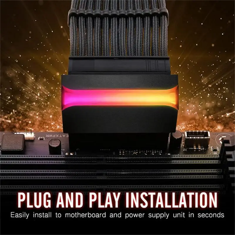 

Адаптер питания с 24 контактами на 90 градусов, ARGB, материнская плата, кабель питания, модульный монтажный аксессуар