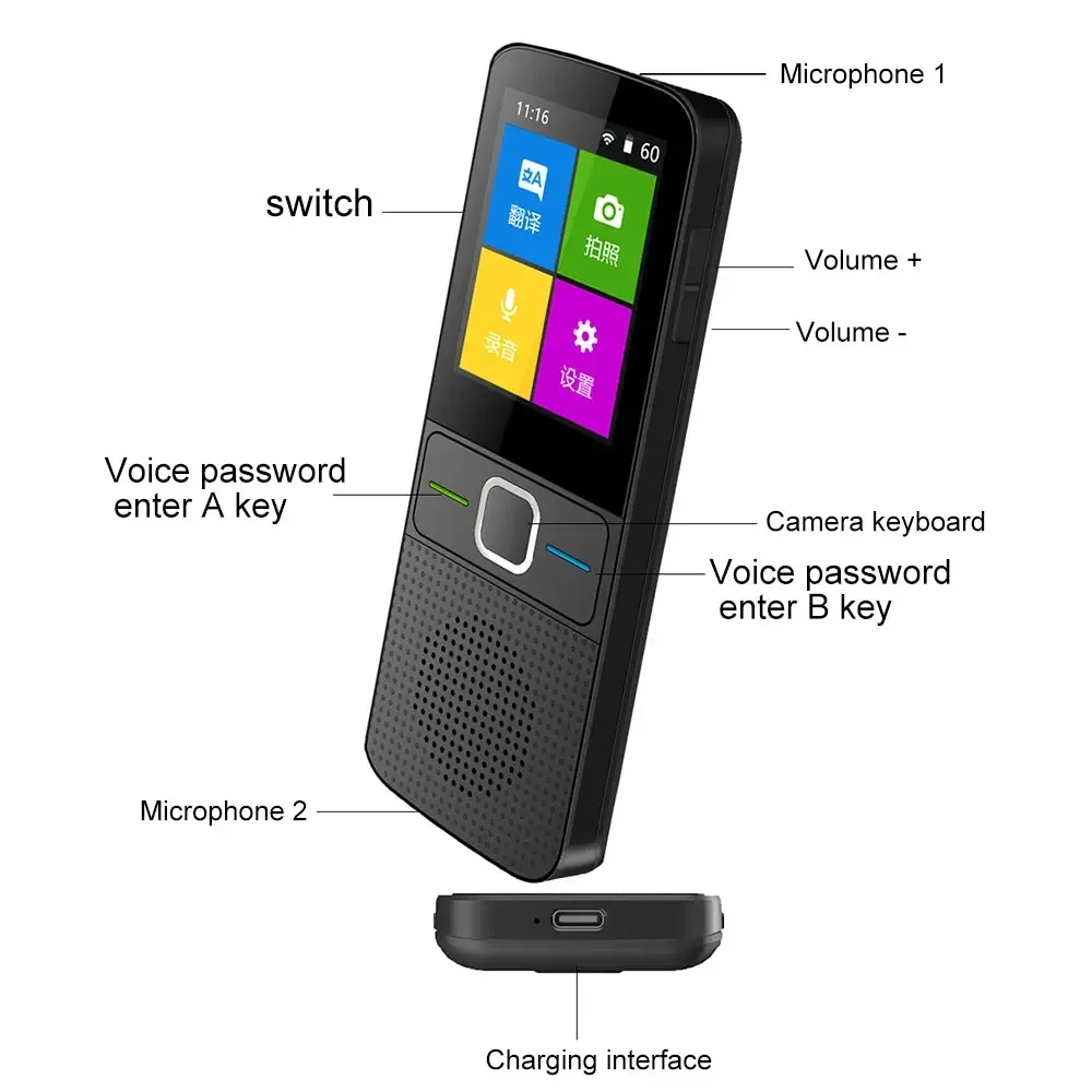 Newest T10 Smart Voice Translator 137 Multi Languages In Real Time Online Instant Off Line Translation AI Learning Conversion