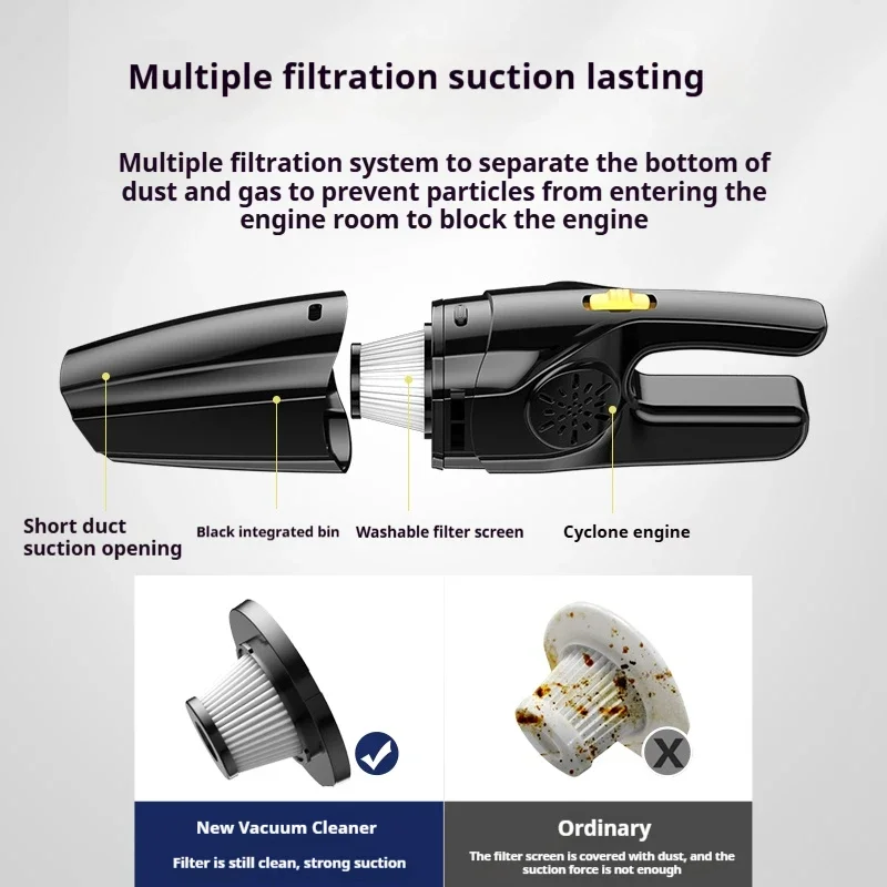 YIJU �ڵ��� ���� û�ұ� 19000pa �̴� �ڵ��� û�ұ� Type-C ���� ���� 5000mAh �ڵ� ���׸��� �� �޴�� ���� û�ұ�