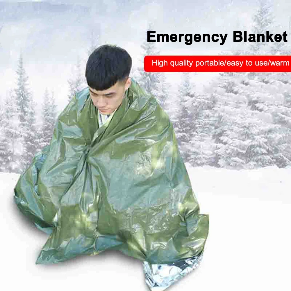 1-3PCS Outdoor Emergency Survival Blanket Waterproof First Aid Sliver Rescue Curtain Foil Thermal Military Blanket 130/140x210CM 2