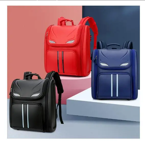 Mochila escolar japonesa de PU para niños, mochila escolar con