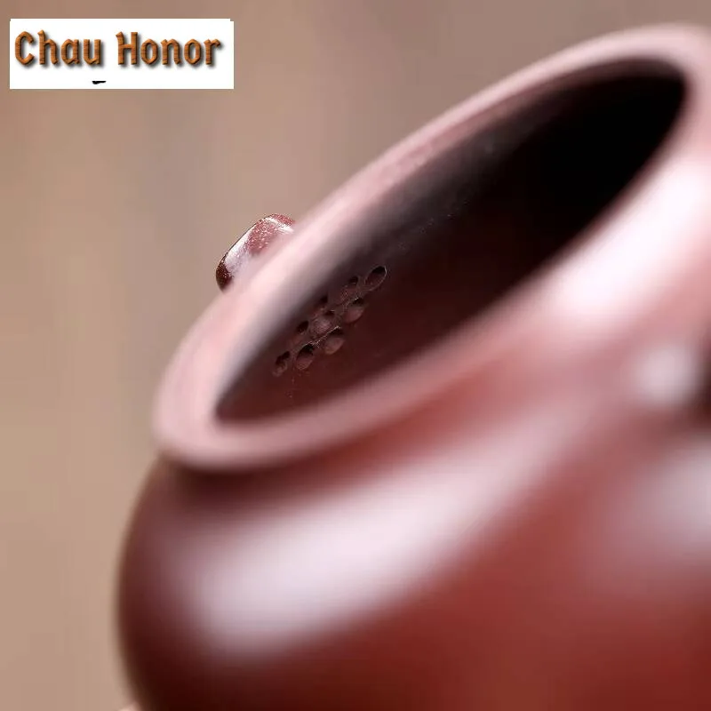 260ml Vintage Yixing Purple Clay Teapots Handmade Wendan Pot Raw Ore Dragon's Blood Sand Tea Making Kettle Zisha Tea Set Gifts