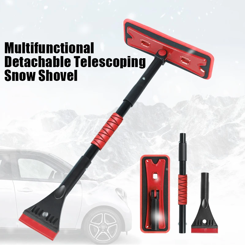 

1/2 Pcs Vehicle Snow Scraper Removable Multi-Function Snow Brush Glass Frost Plate Winter Snow Removal and Deicing Tool