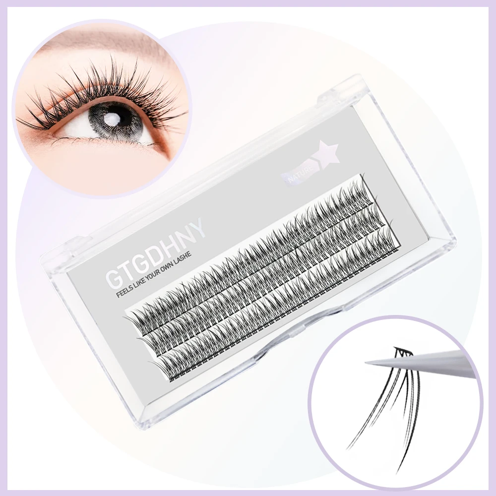 

Fish Tail Cluster Eyelash A/M Shape Spikes Lashes Individual Dovetail Makeup Extension Wispy Premade Fans Natural Fluffy 3Rows