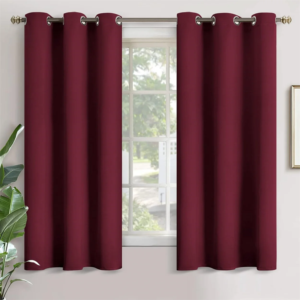 Burgundy Blackout Curtains for Bedroom Thermal Insulated Window Drapes For Living Room Kitchen Bathroom Red Curtains for home