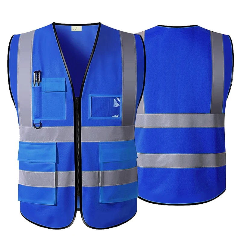 Reflective Vest Hi vis Safety Vest Reflective With Zipper and Pockets Construction Workwear
