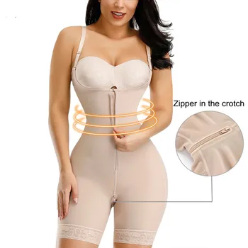 Fajas Colombianas Detachable Straps Full Body Shaper Tummy Slimming Postpartum Stage 3 Girdle Push Up Butt Lifter Shapewear 1