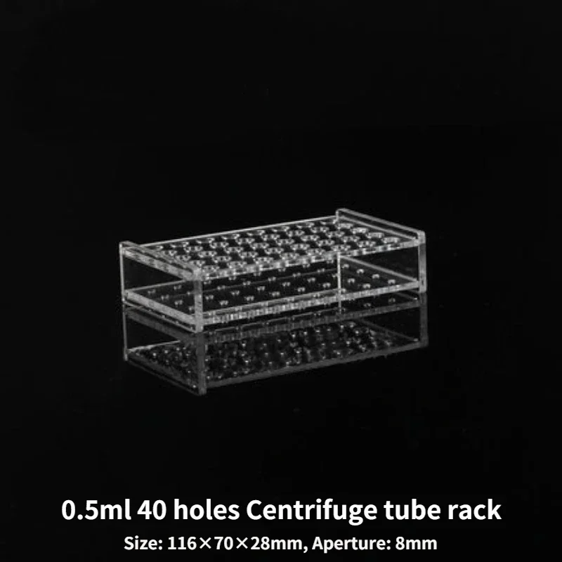 Biosharp 2pcs/Box Plexiglass Centrifuge Tube Rack Acrylic Plexiglass Centrifuge Holder Stand Vents Hole with 24/48/96