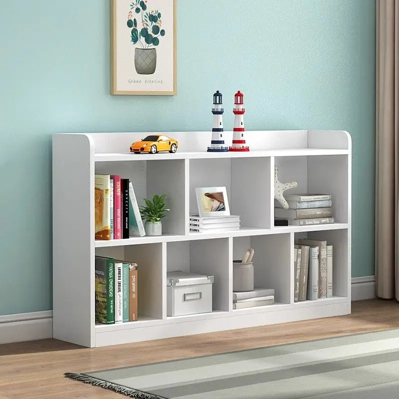 School Bookshelf Floor Shelf Household Living Room Solid Wood Bookshelf Kindergarten Student Storage Cabinet Library